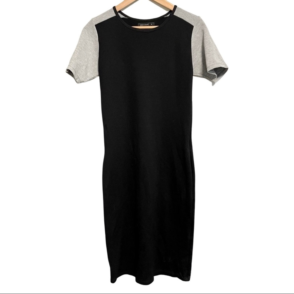 Piper & Scoot Casual Raglan Shirt Dress Baseball Tee Dress Stretchy Fitted
